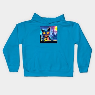 Futuristic Cat Bartender is Happy to Serve Kids Hoodie